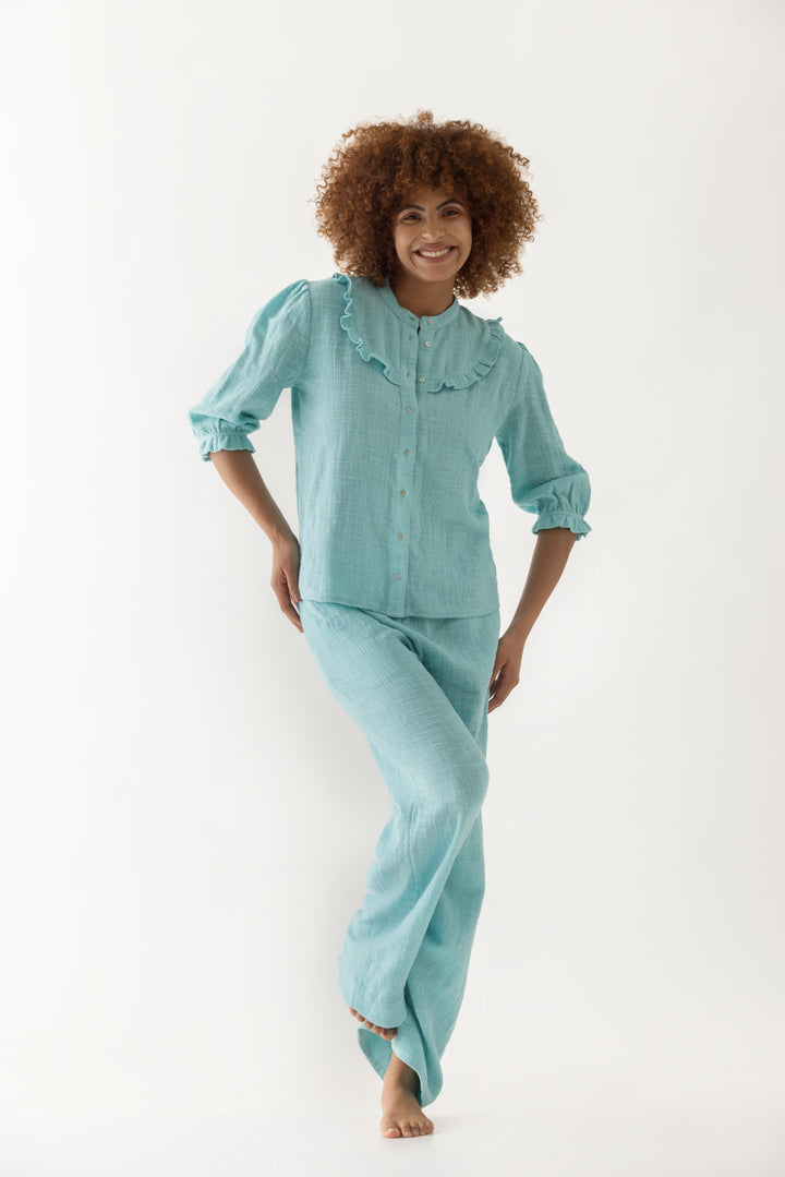 Minty Cyan lounge Shirt