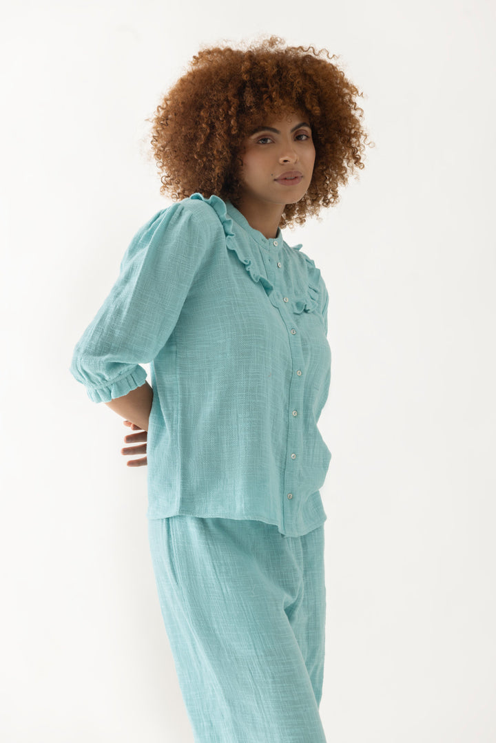 Minty Cyan lounge Shirt