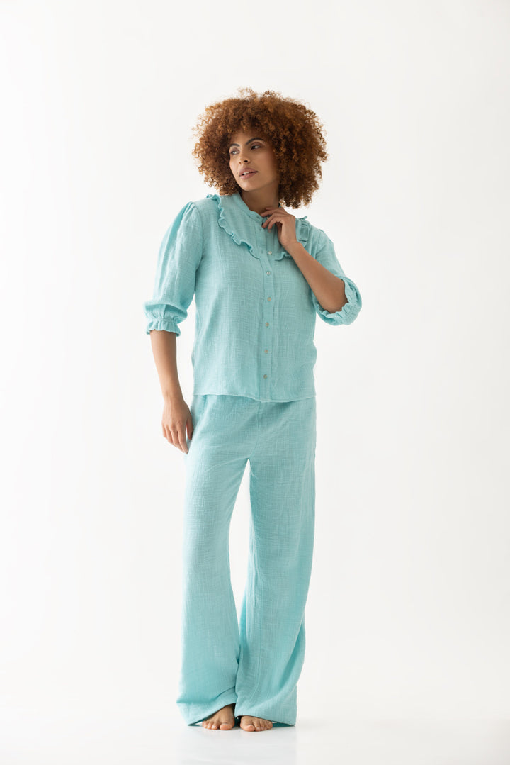Minty Cyan lounge Shirt