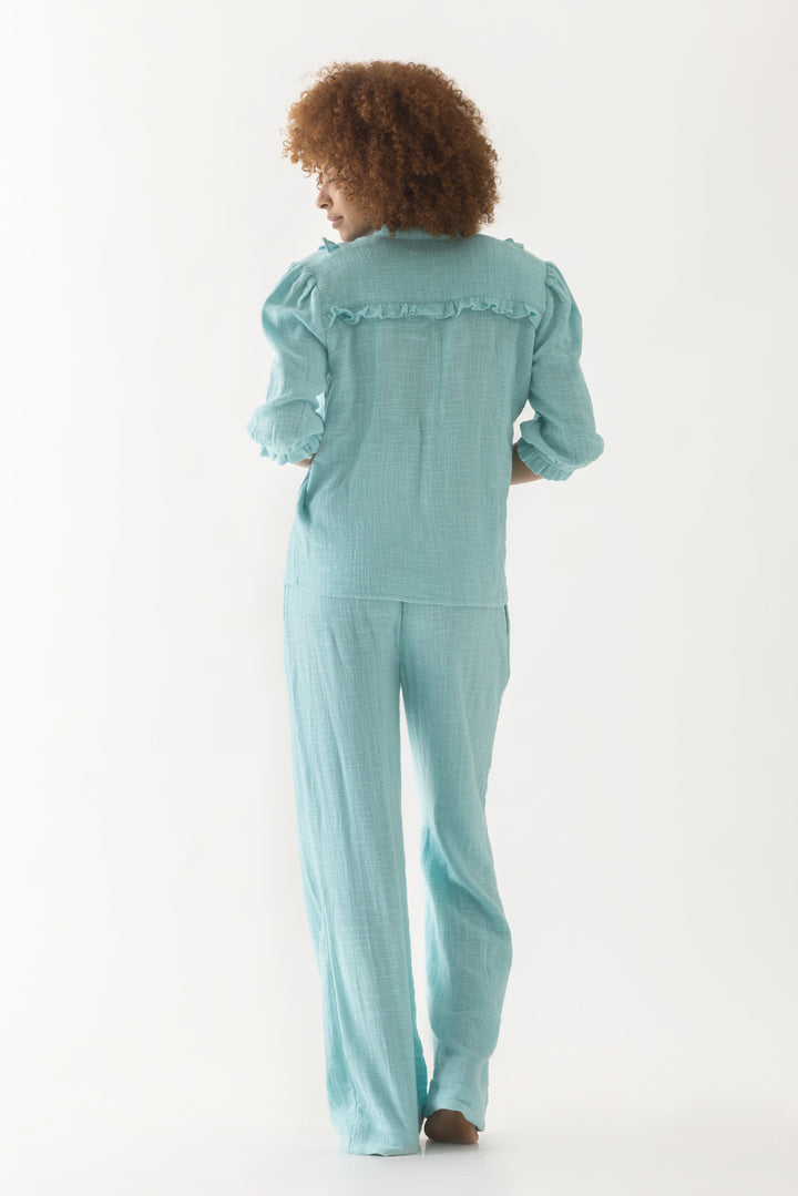 Minty Cyan lounge Shirt