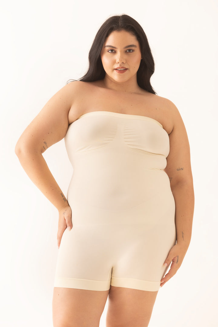 Removable Straps Butt Lift Waist Shaper Seamless-Off White