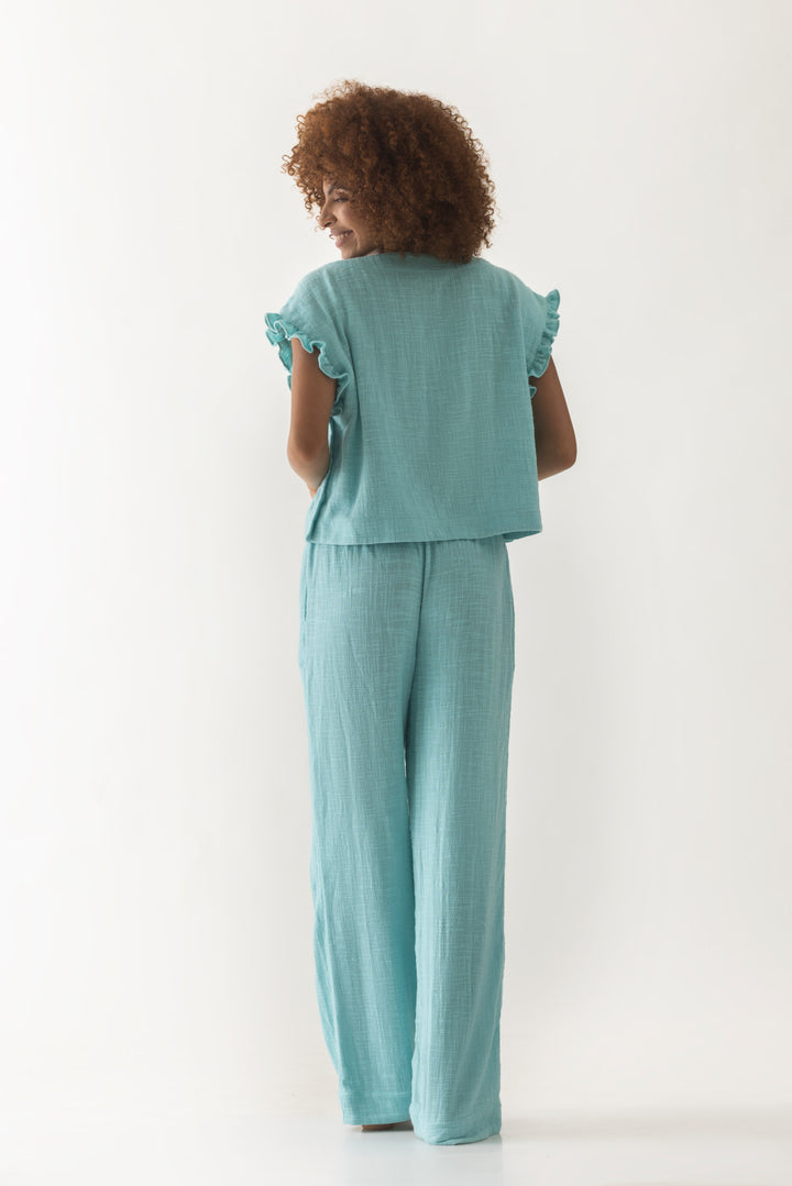 Minty Cyan lounge Top