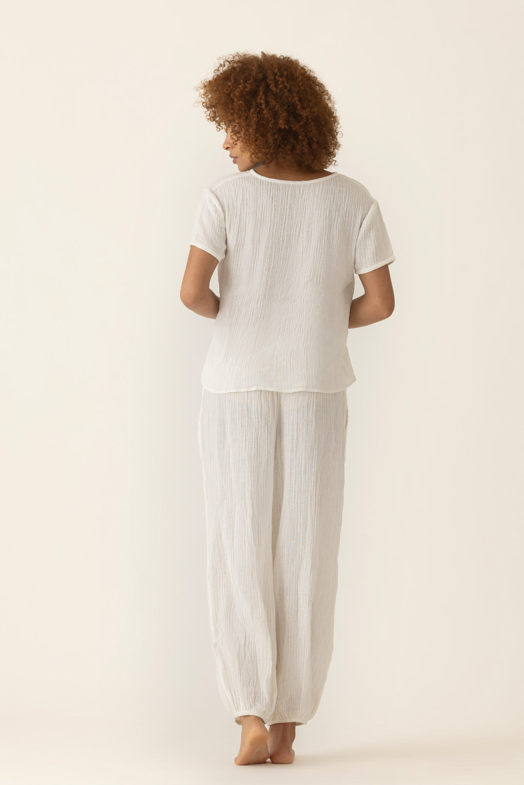 Cloud White cotton lounge co-ord