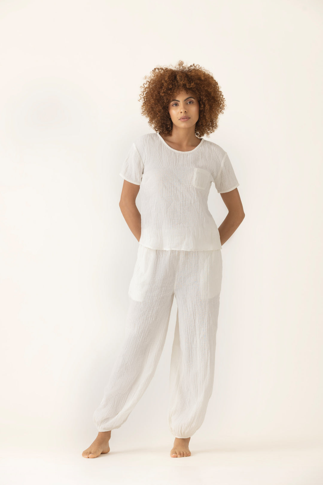 Cloud White cotton lounge co-ord