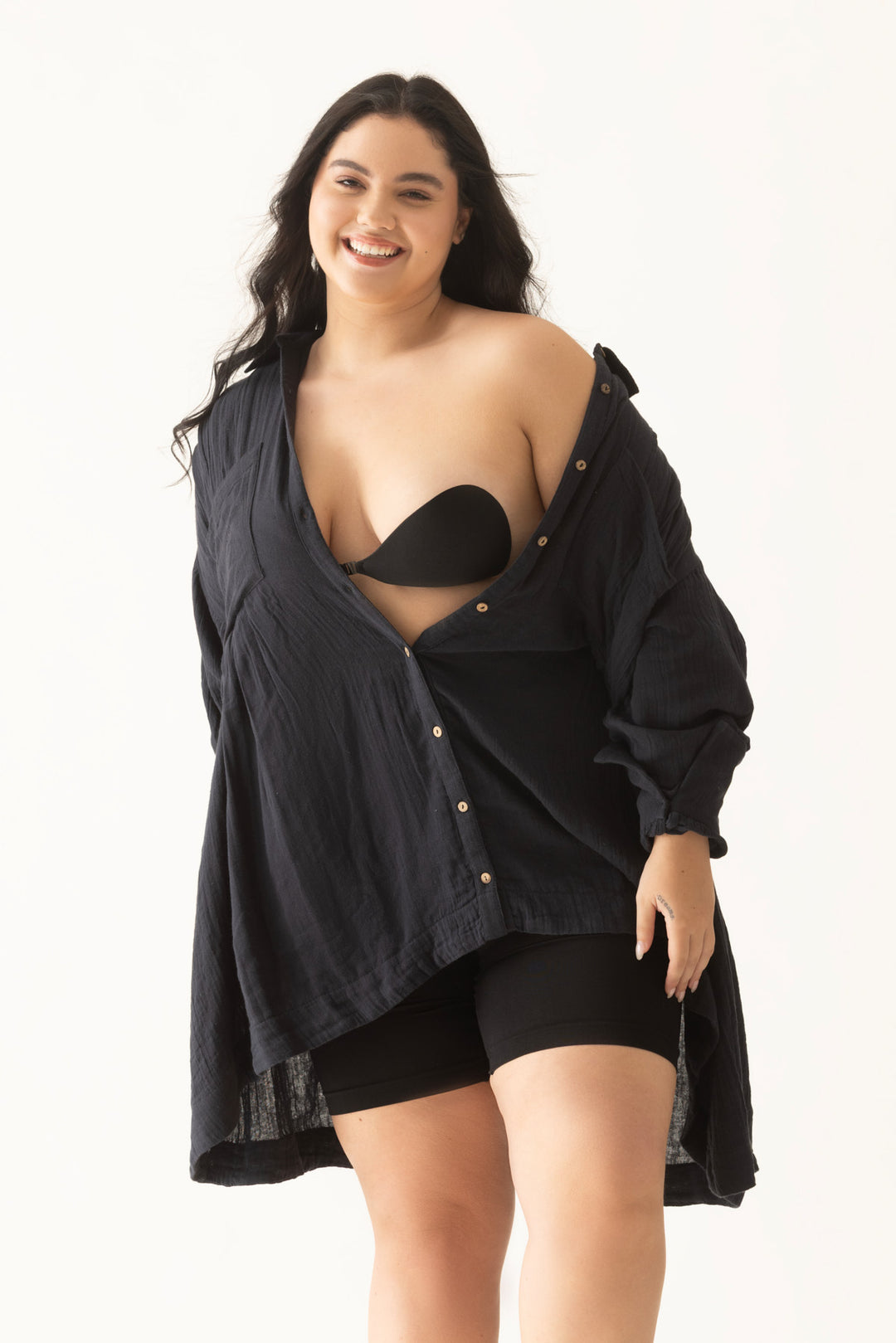 Shadow Crinkle High-Low Tunic/Shirt
