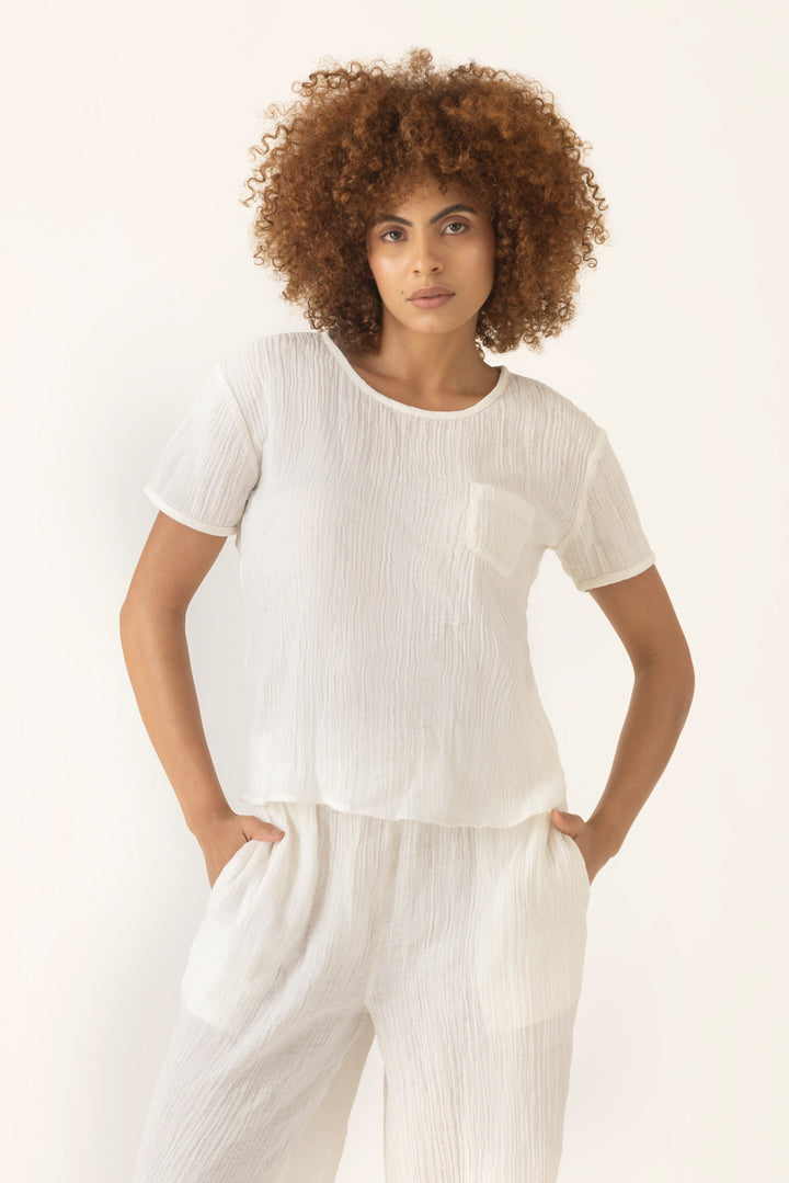 Cloud White cotton lounge co-ord